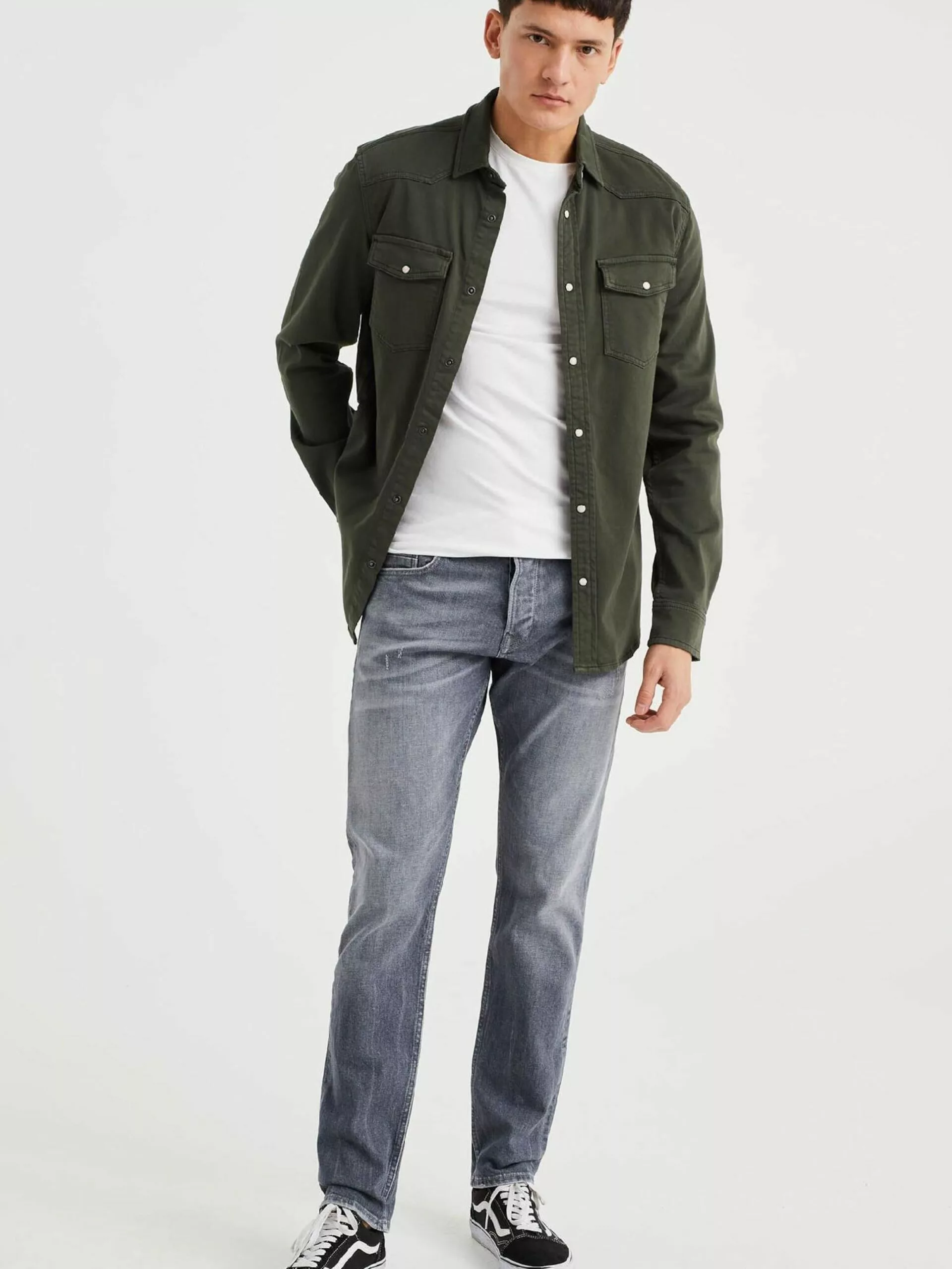 WE FASHION Slim Coupe Slim Jean Homme Gris 4 WE FASHION Slim Coupe Slim Jean Homme Gris – Image 4