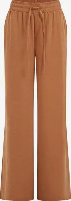 WE FASHION Pantalons En Toile Loosefit Pantalon Femme Noisette