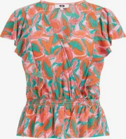 WE FASHION Blouses à Manches Courtes Chemisier Femme Orange / Saumon