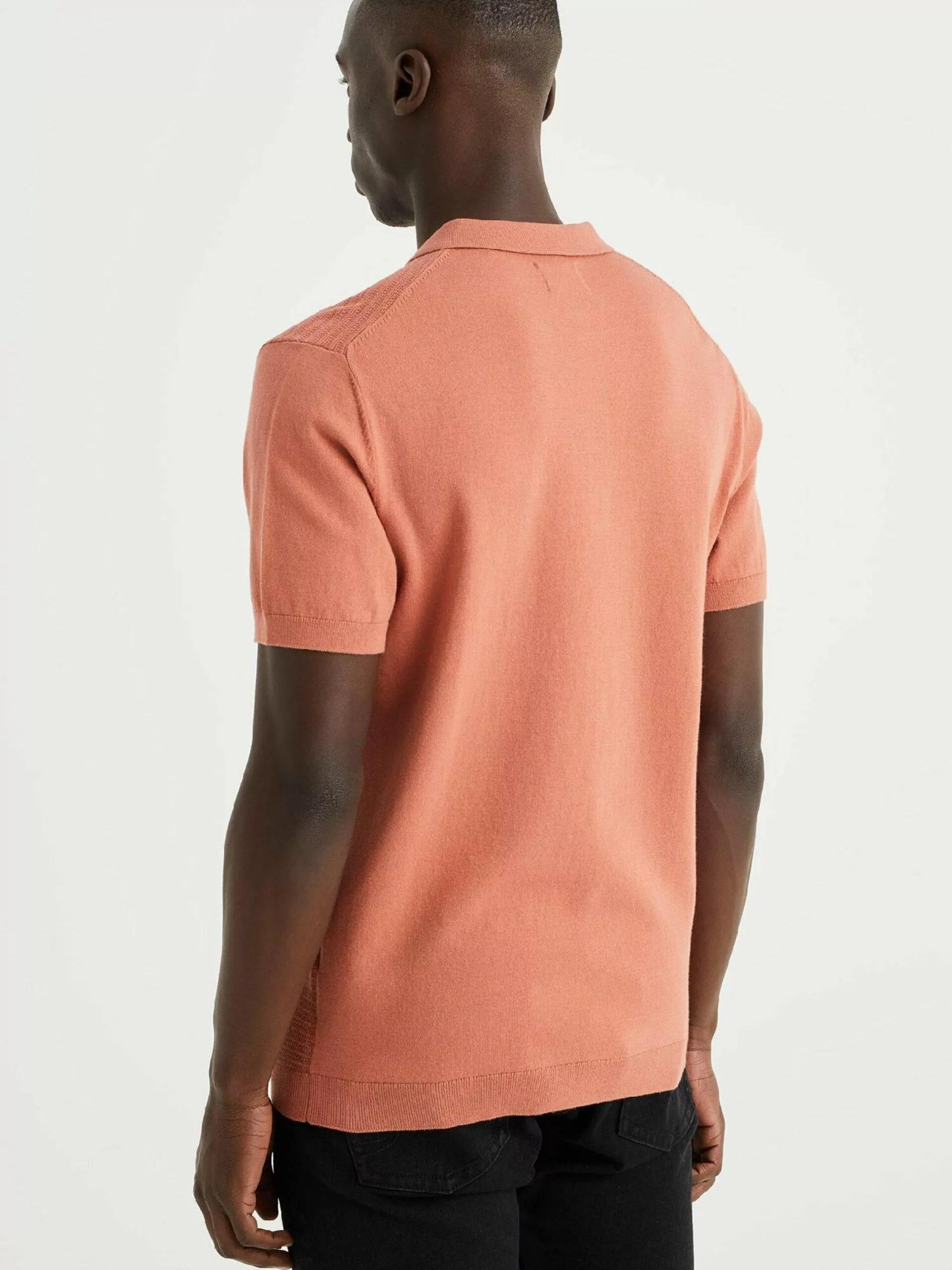 WE FASHION Polos T-Shirt Homme Orange 3 WE FASHION Polos T-Shirt Homme Orange – Image 3