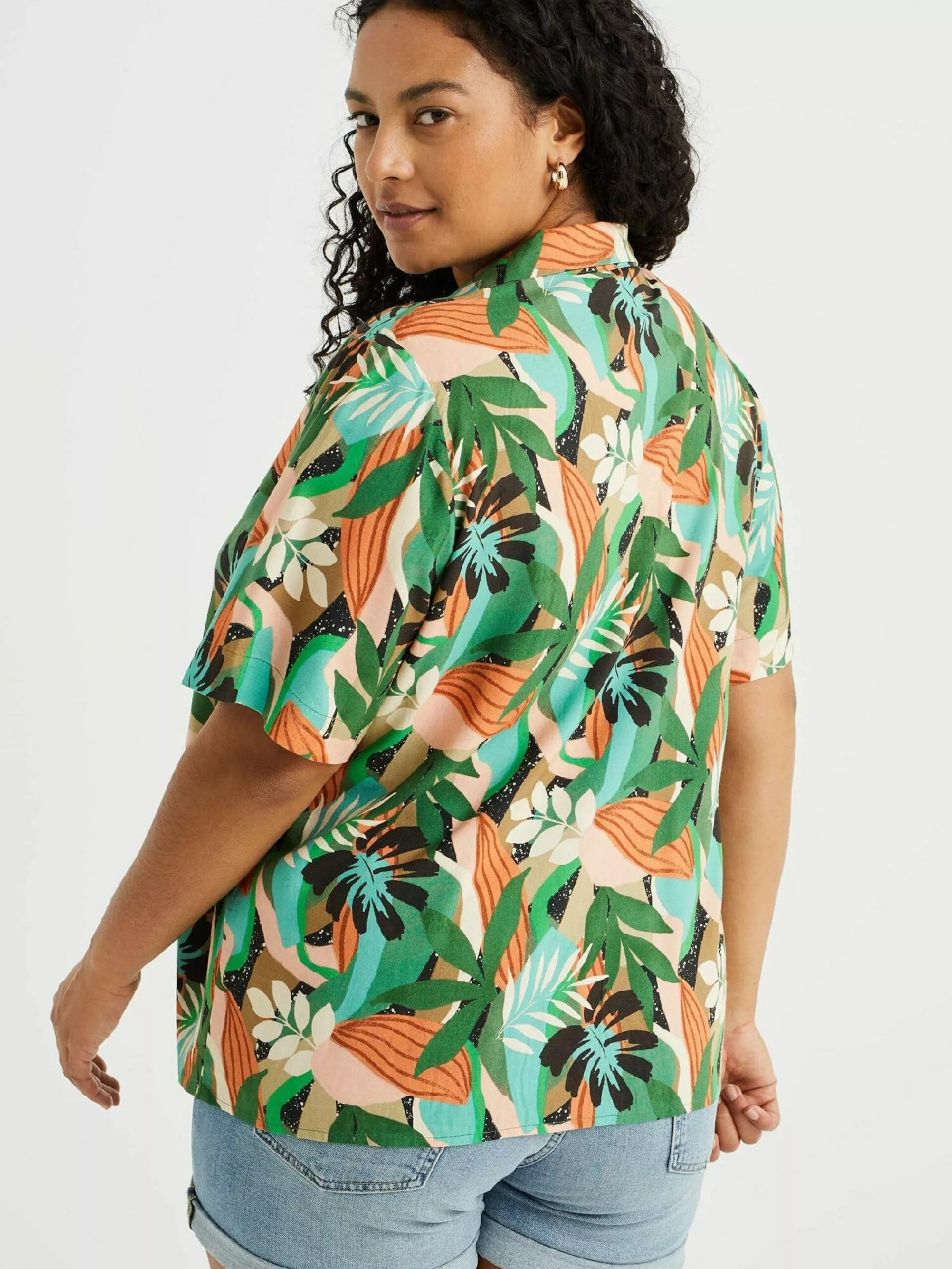 WE FASHION Blouses à Manches Courtes Chemisier Femme Vert Foncé 3 WE FASHION Blouses à Manches Courtes Chemisier Femme Vert Foncé – Image 3