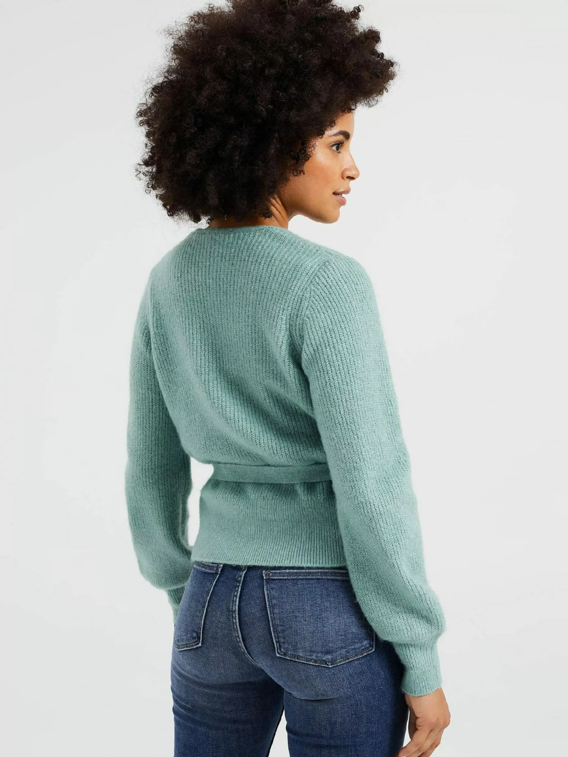 WE FASHION Gilets Cardigan Femme Vert 3 WE FASHION Gilets Cardigan Femme Vert – Image 3