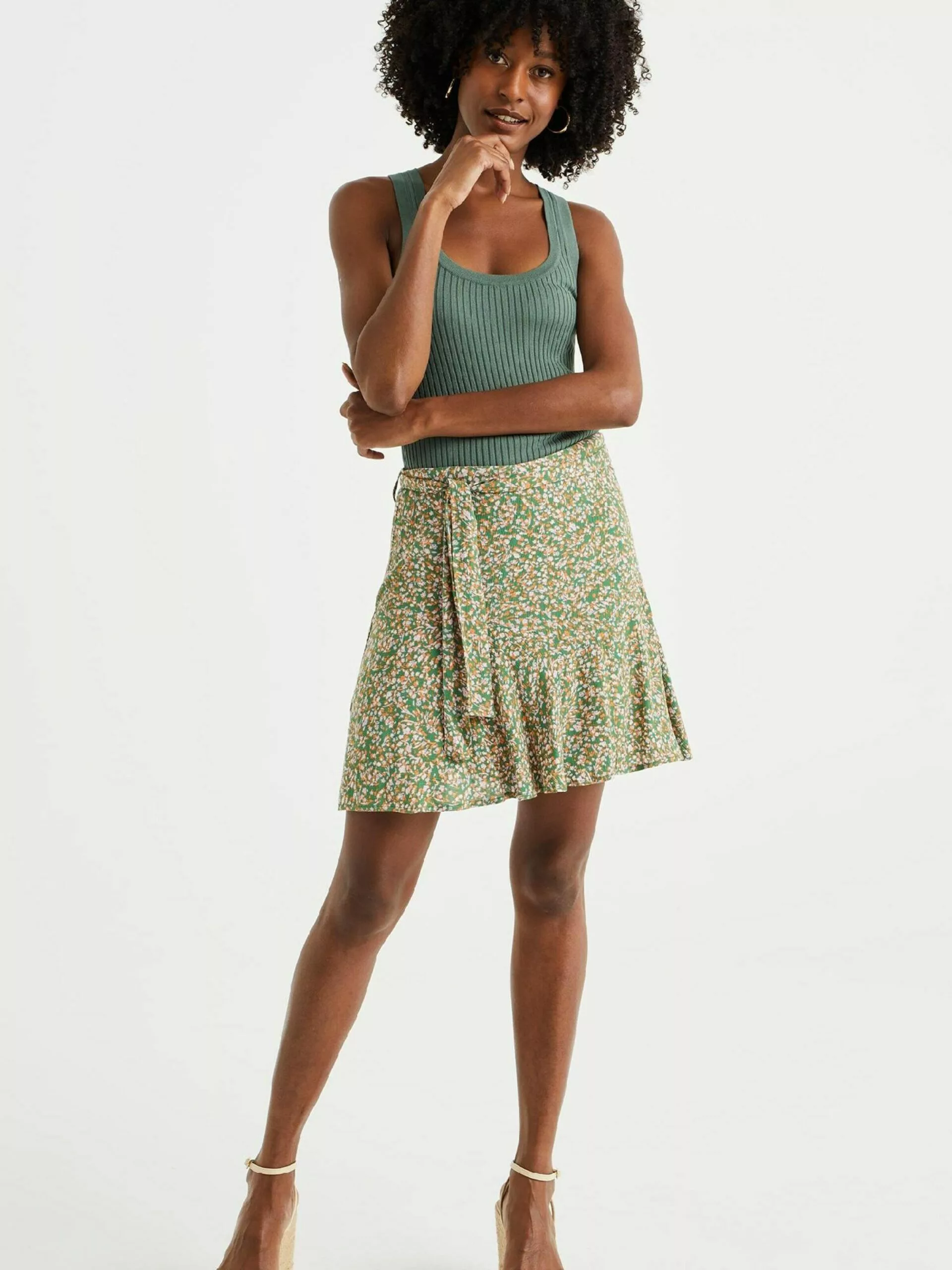 WE FASHION Mini-jupes Jupe Femme Vert 4 WE FASHION Mini-jupes Jupe Femme Vert – Image 4