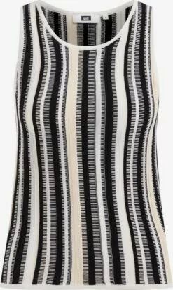 WE FASHION Débardeurs Haut Femme Noir / Blanc