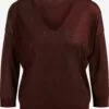 WE FASHION Pulls Maille Fine Pull-over Femme Rouge Foncé
