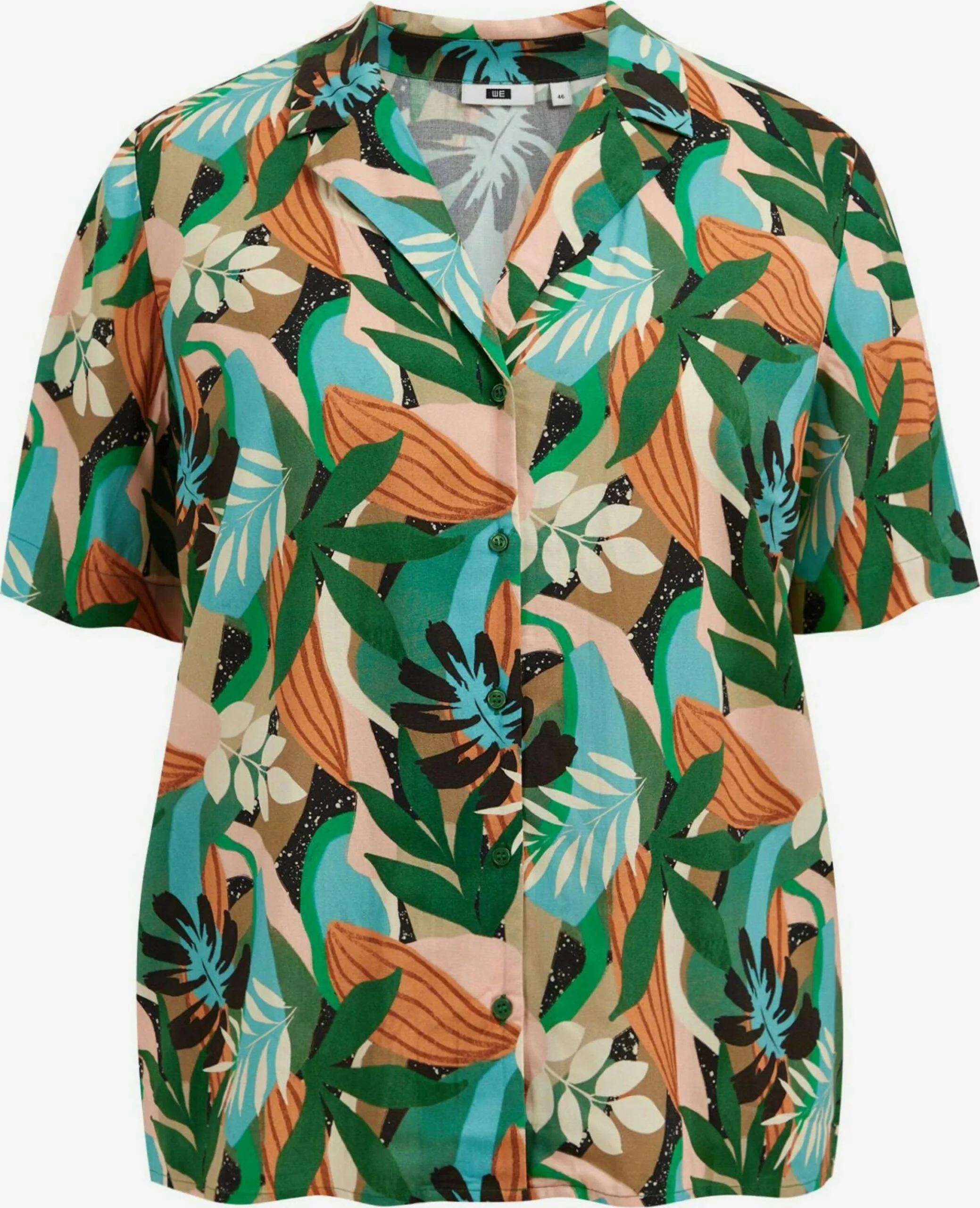 WE FASHION Blouses à Manches Courtes Chemisier Femme Vert Foncé 1 WE FASHION Blouses à Manches Courtes Chemisier Femme Vert Foncé