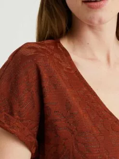 WE FASHION T-shirts T-shirt Femme Rouille -WE FASHION Magasin En Ligne a30e6070f5e6036921204f4e229496a3