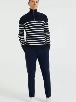 WE FASHION Pantalons De Costume Coupe Slim Pantalon à Plis Homme Bleu Foncé -WE FASHION Magasin En Ligne a5007a12e2868e547ca00579f6852d5d