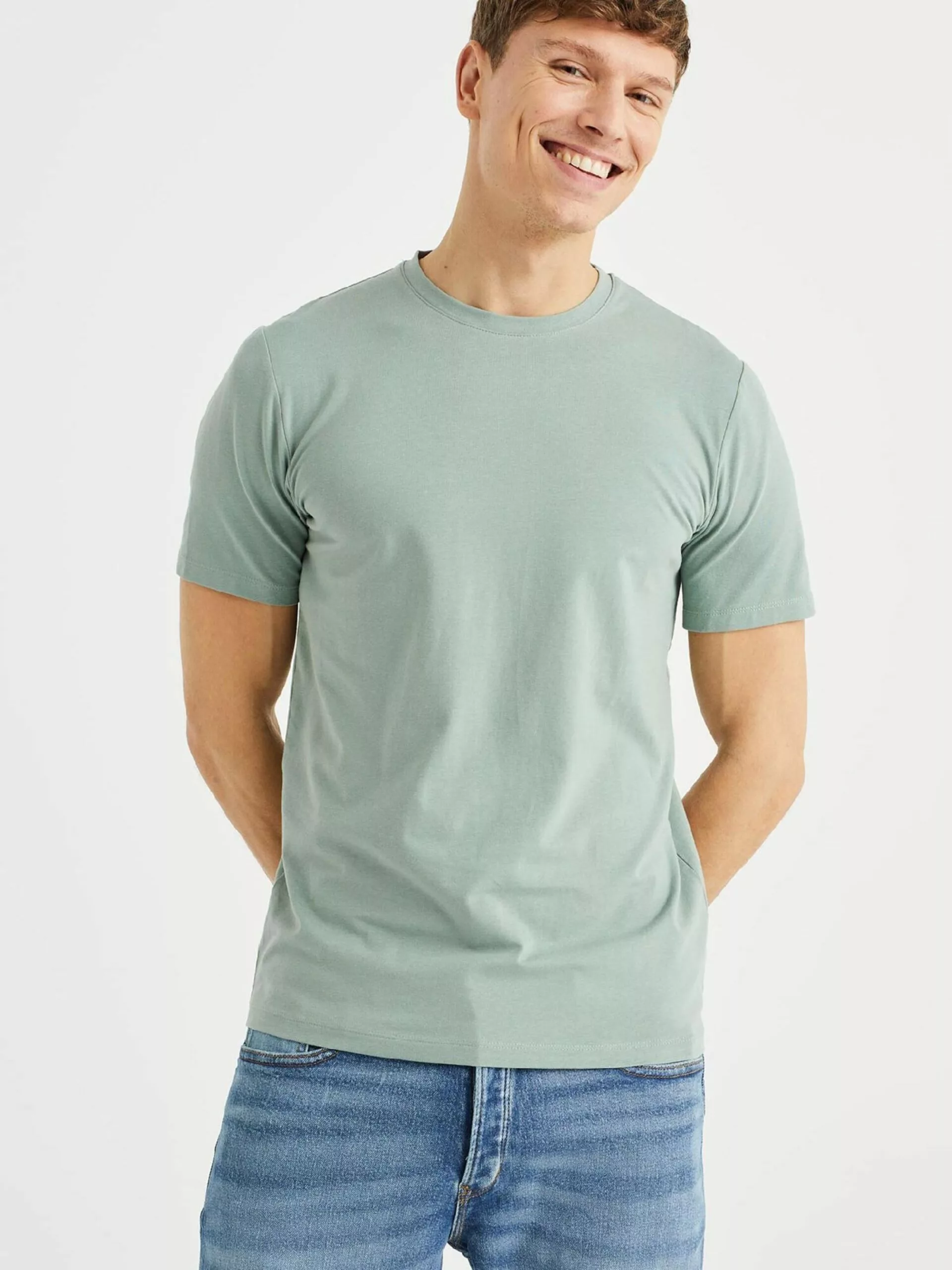 WE FASHION T-shirts T-Shirt Homme Menthe 2 WE FASHION T-shirts T-Shirt Homme Menthe – Image 2