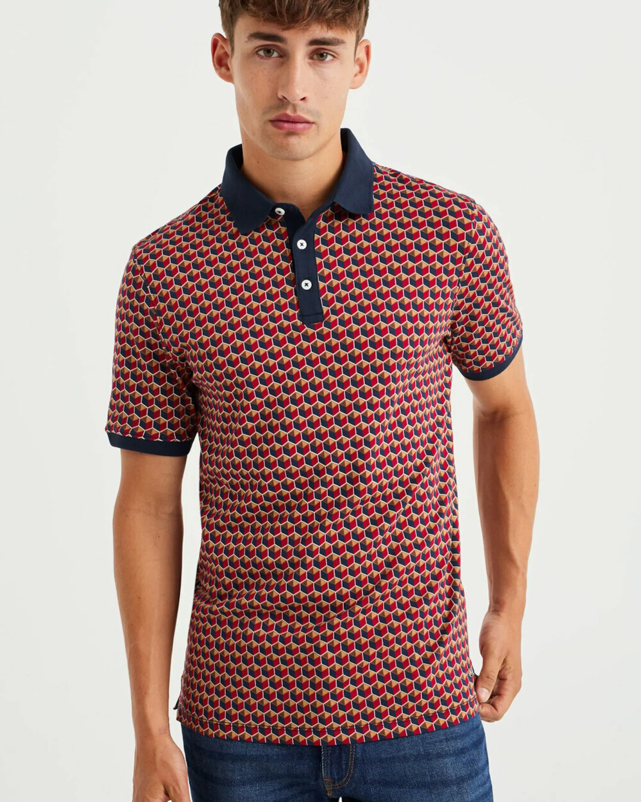 WE FASHION Polos T-Shirt Homme Rouge 2 WE FASHION Polos T-Shirt Homme Rouge – Image 2