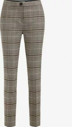 WE FASHION Pantalons En Toile Coupe Slim Pantalon Femme Marron