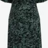 WE FASHION Mini-robes Robe Femme Vert Foncé / Noir