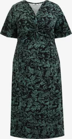 WE FASHION Mini-robes Robe Femme Vert Foncé / Noir