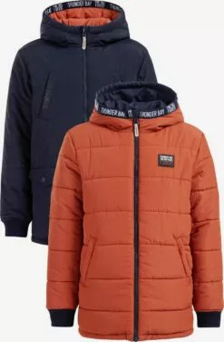 WE FASHION Vestes De Mi-saison Veste Mi-saison Enfants Bleu Marine / Rouge Orangé