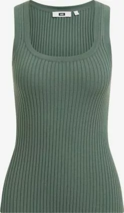 WE FASHION Débardeurs Haut Femme Vert Foncé