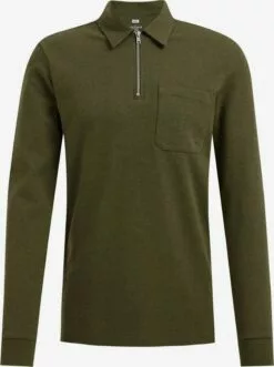 WE FASHION Pulls à Col En V Pull-over Homme Kaki