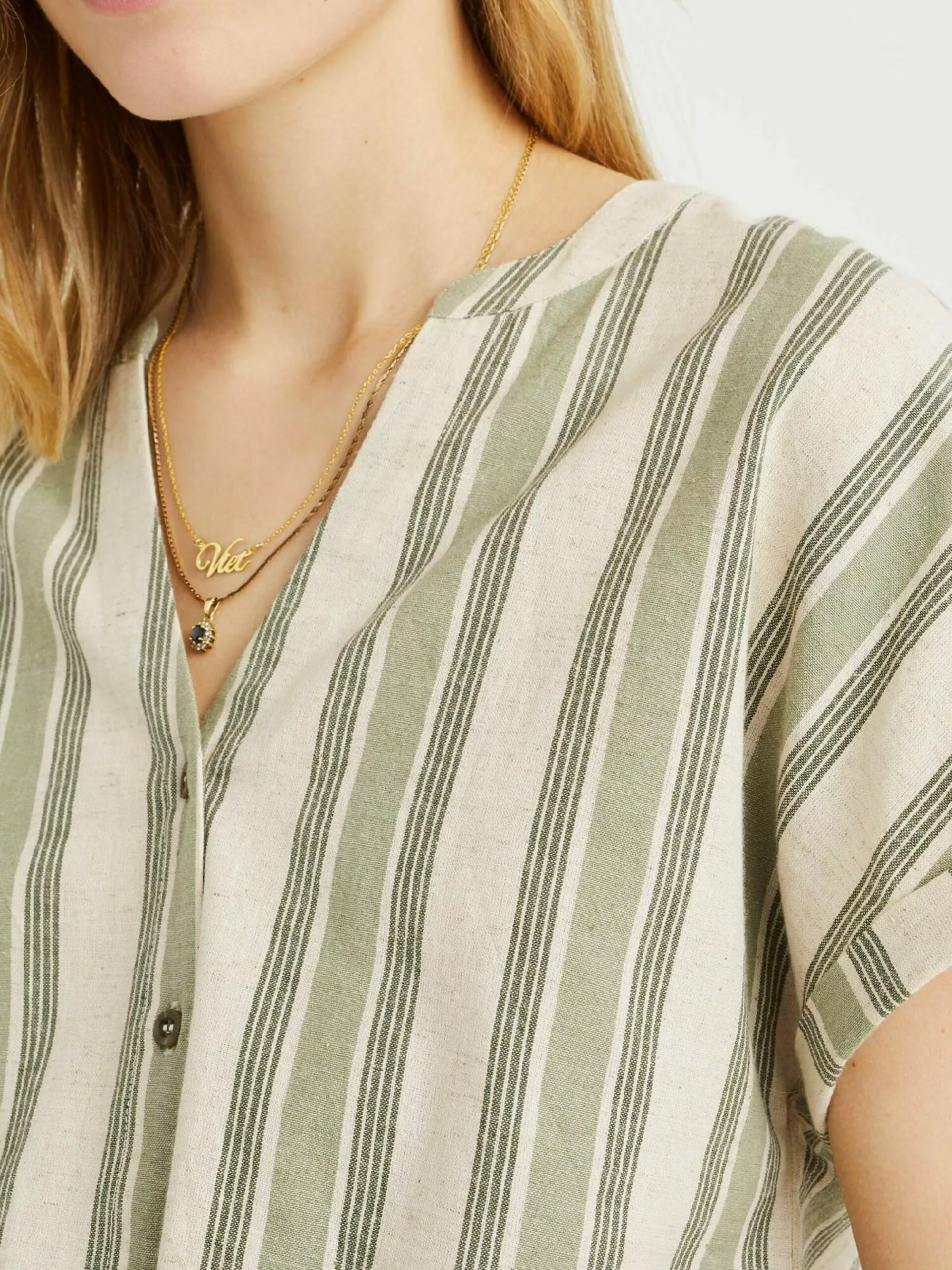 WE FASHION Blouses à Manches Courtes Chemisier Femme Vert / Vert Pastel 5 WE FASHION Blouses à Manches Courtes Chemisier Femme Vert / Vert Pastel – Image 5