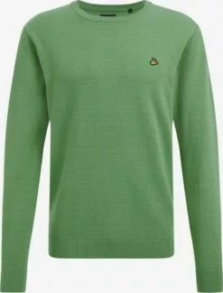WE FASHION Pulls à Col Rond Pull-over Homme Vert Clair