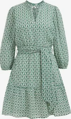 WE FASHION Robes Fluides Robe-chemise Femme Vert