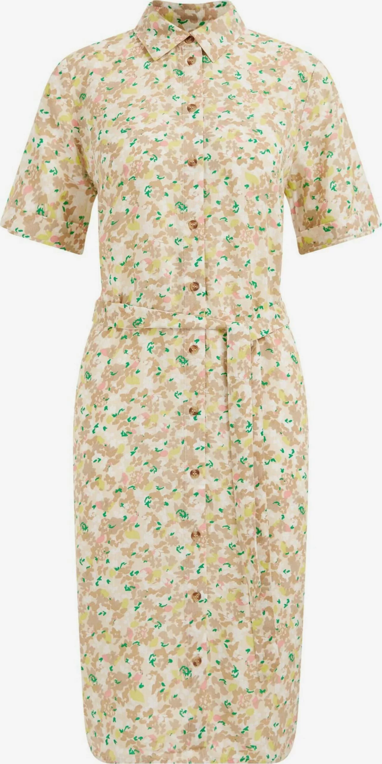 WE FASHION Robes Fluides Robe-chemise Femme Beige 1 WE FASHION Robes Fluides Robe-chemise Femme Beige