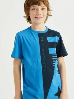 WE FASHION T-Shirts T-Shirt Enfants Marine / Bleu Ciel -WE FASHION Magasin En Ligne b412922b3e8d9419c2bf1e112ea1a723