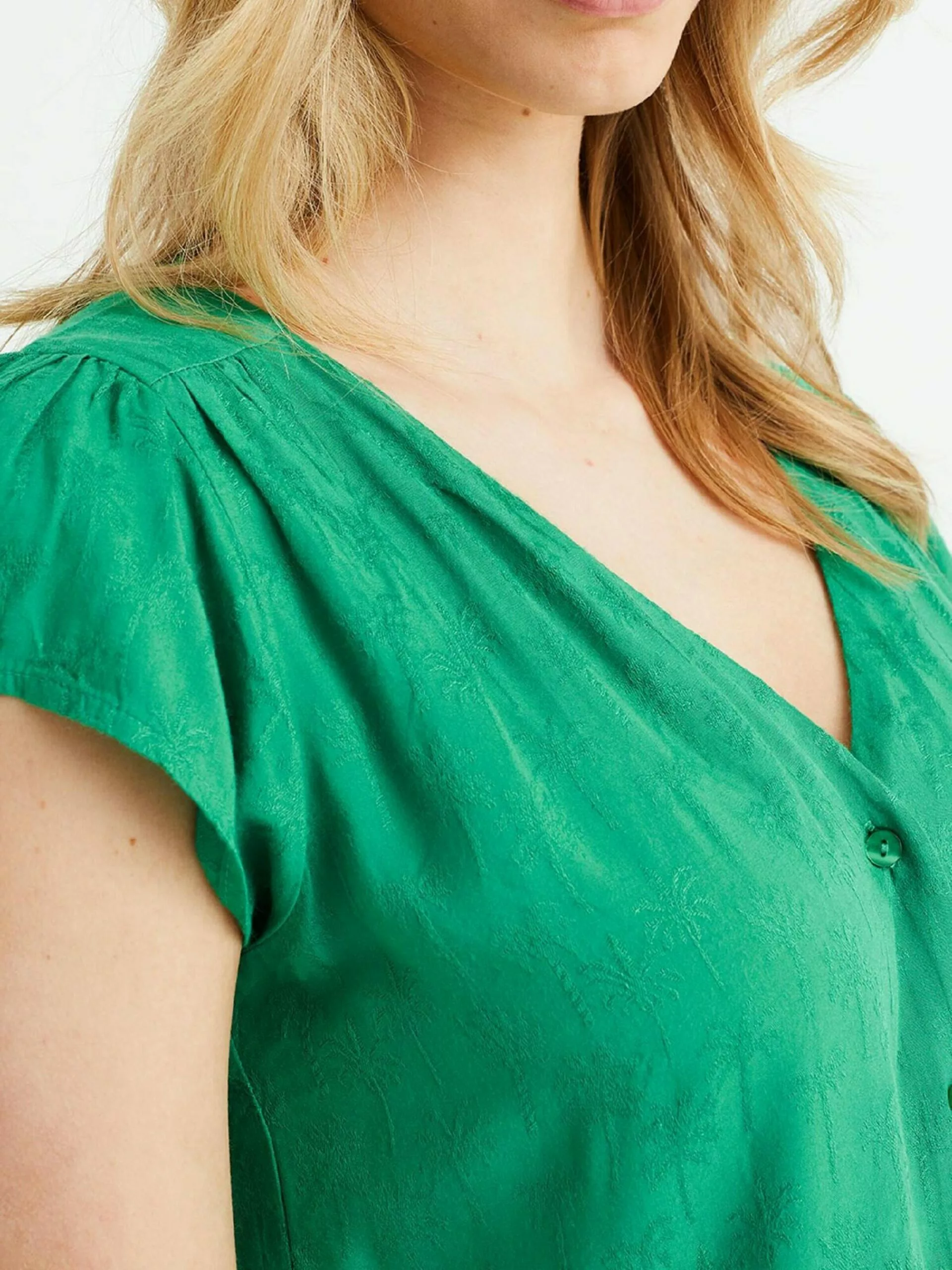 WE FASHION Blouses à Manches Courtes Chemisier Femme émeraude 5 WE FASHION Blouses à Manches Courtes Chemisier Femme émeraude – Image 5