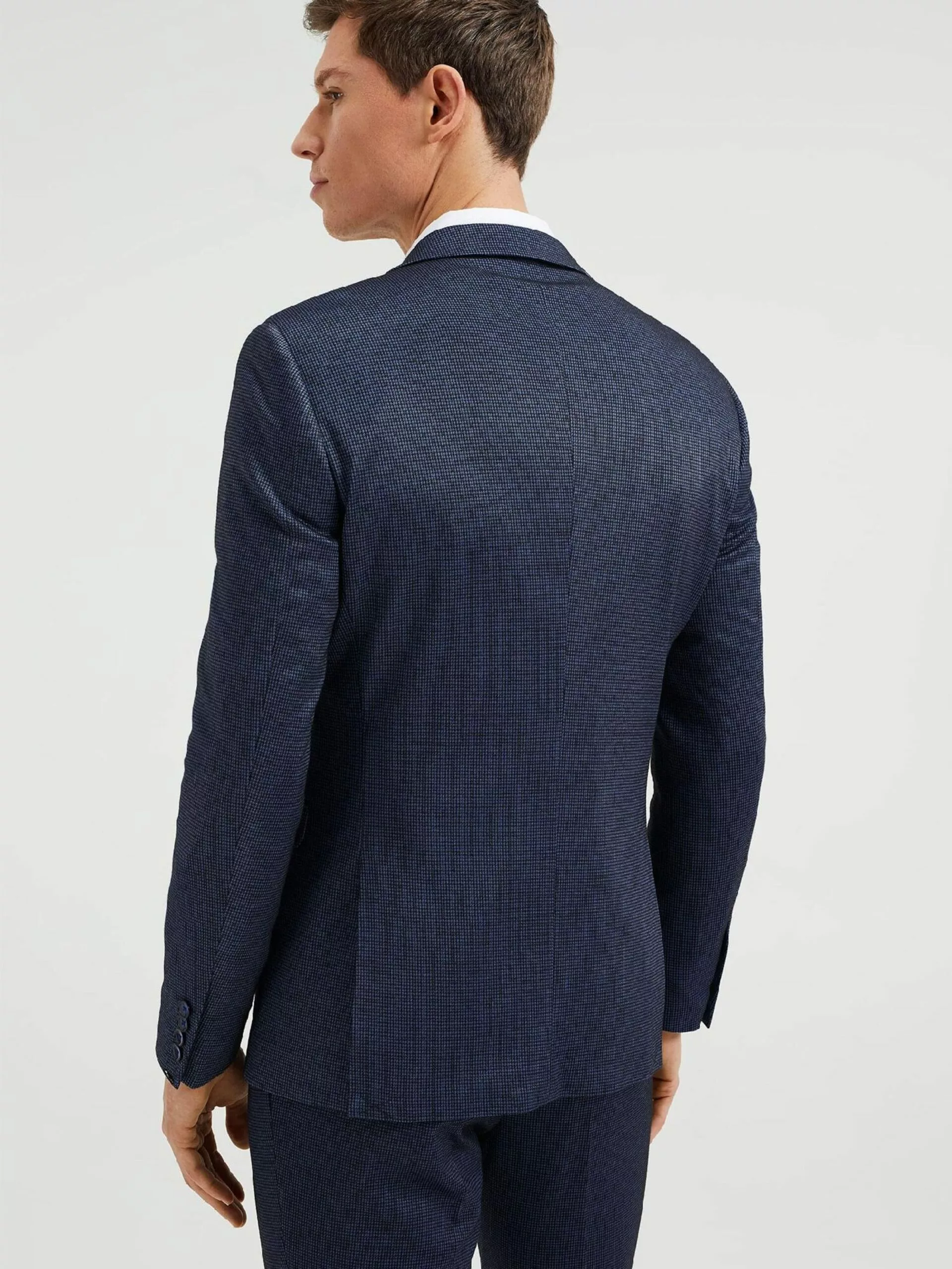 WE FASHION Vestes De Costume Coupe Slim Veste De Costume Jonas Homme Bleu Foncé 3 WE FASHION Vestes De Costume Coupe Slim Veste De Costume Jonas Homme Bleu Foncé – Image 3