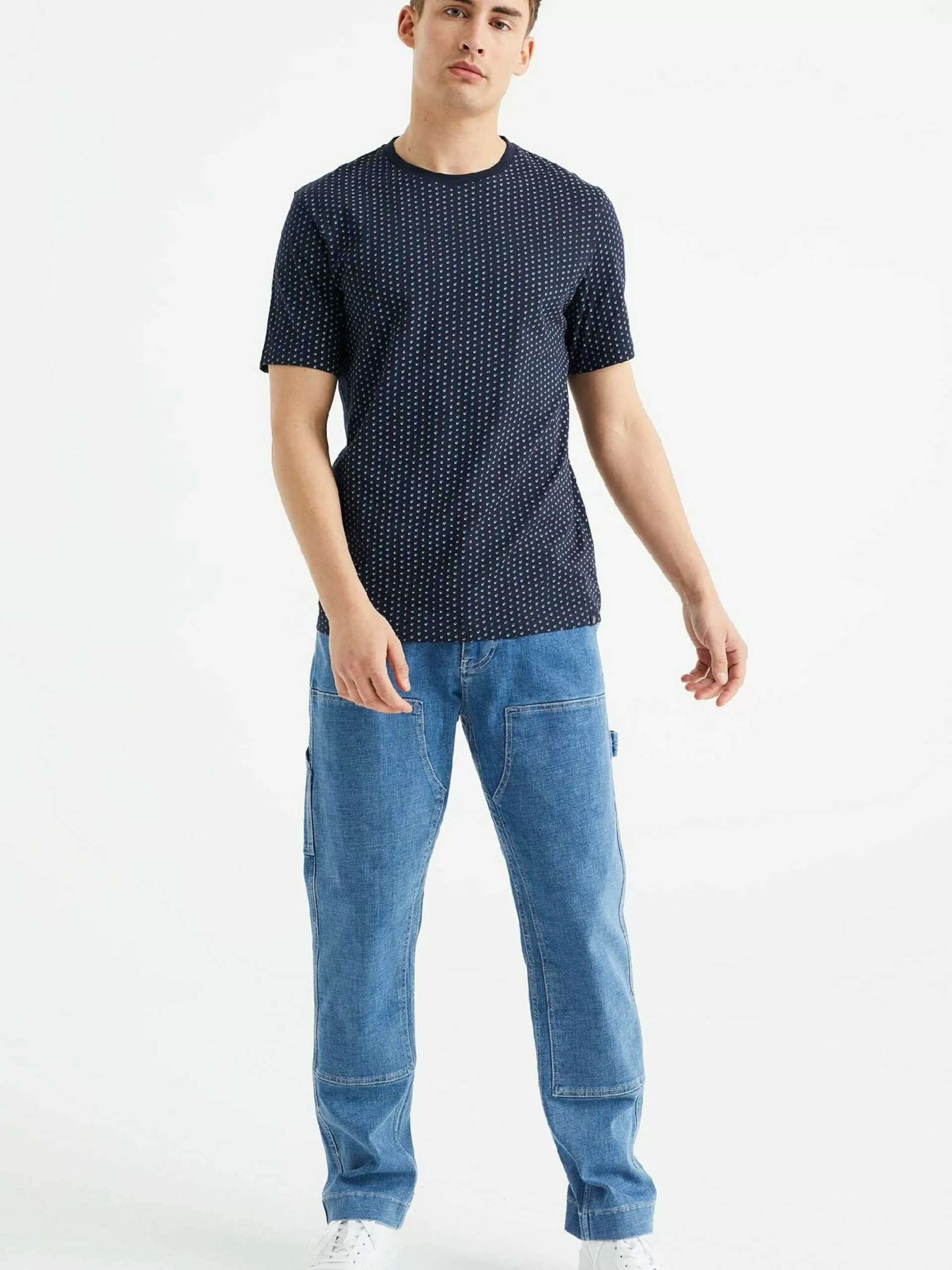 WE FASHION T-shirts T-Shirt Homme Bleu Clair / Bleu Foncé 4 WE FASHION T-shirts T-Shirt Homme Bleu Clair / Bleu Foncé – Image 4