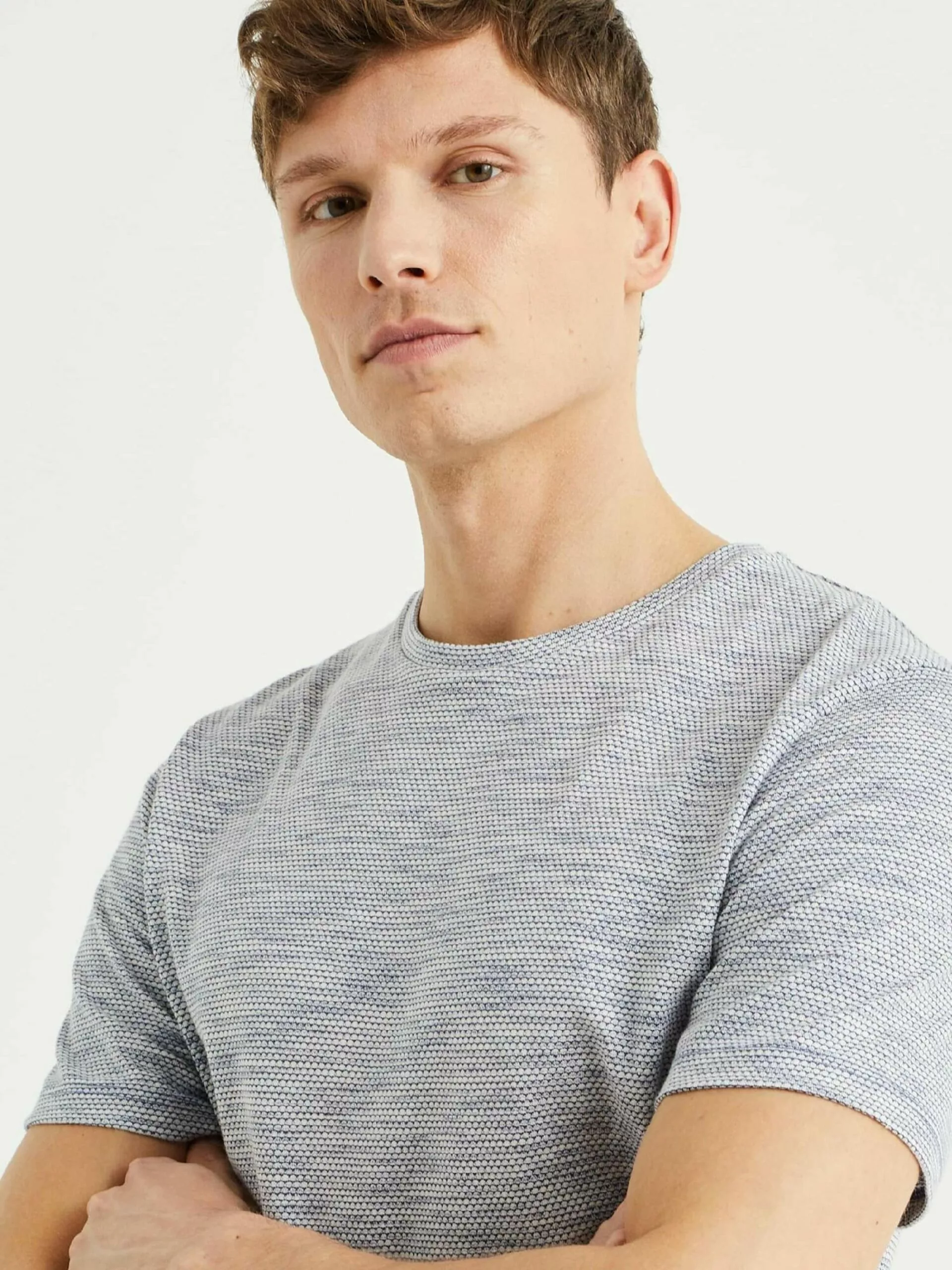 WE FASHION T-shirts T-Shirt Homme Bleu-gris 6 WE FASHION T-shirts T-Shirt Homme Bleu-gris – Image 6