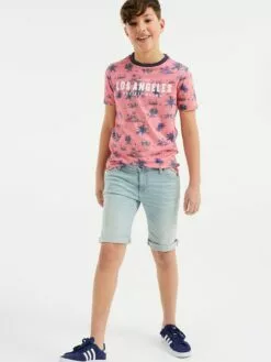 WE FASHION Shorts Coupe Slim Jean Enfants Bleu Clair -WE FASHION Magasin En Ligne ba4971728b7d7d5a5d6cc65c93de5d14