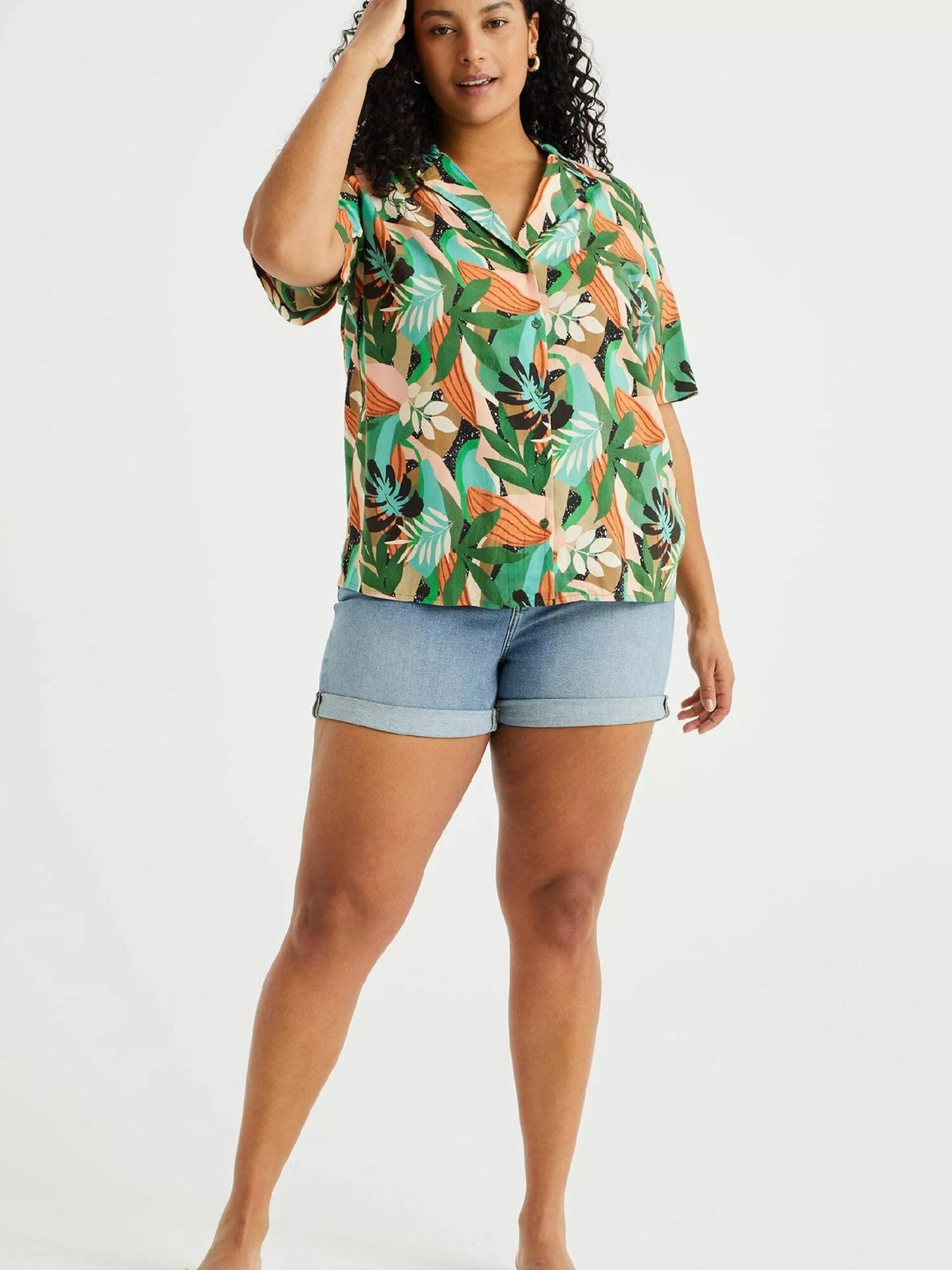 WE FASHION Blouses à Manches Courtes Chemisier Femme Vert Foncé 4 WE FASHION Blouses à Manches Courtes Chemisier Femme Vert Foncé – Image 4