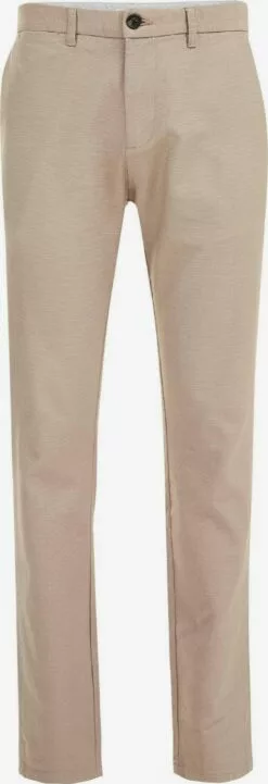 WE FASHION Chinos Coupe Slim Pantalon Chino Homme Beige