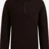 WE FASHION Pulls à Col Roulé Pull-over Homme Brun Foncé