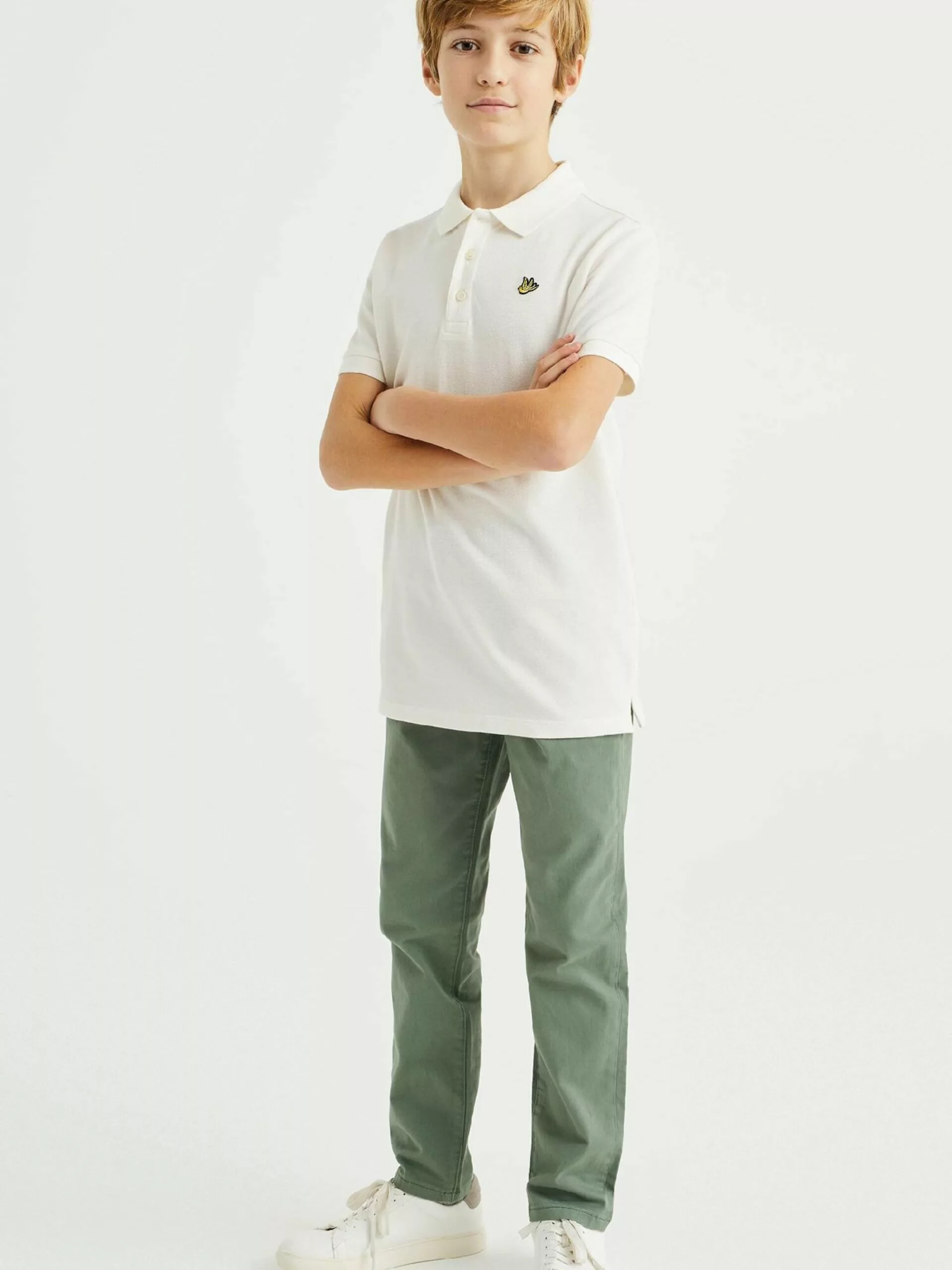 WE FASHION Pantalons Coupe Slim Pantalon Enfants Vert Foncé 4 WE FASHION Pantalons Coupe Slim Pantalon Enfants Vert Foncé – Image 4