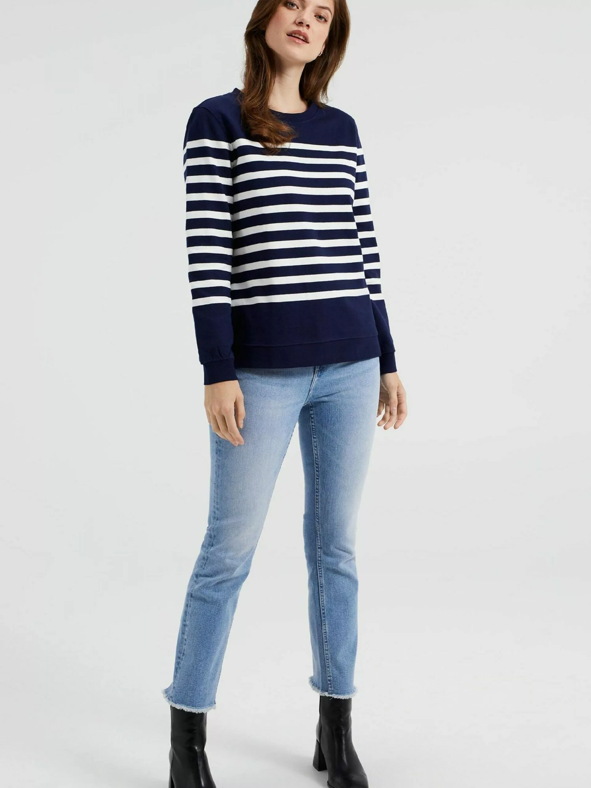 WE FASHION Pulls Maille Fine Pull-over Femme Bleu Foncé 4 WE FASHION Pulls Maille Fine Pull-over Femme Bleu Foncé – Image 4