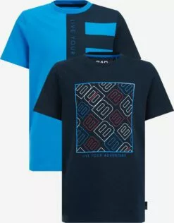 WE FASHION T-Shirts T-Shirt Enfants Marine / Bleu Ciel