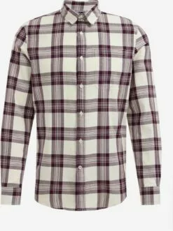 WE FASHION Chemises à Carreaux Coupe Regular Chemise Homme Rouge / Blanc