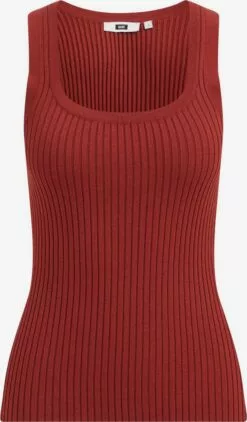 WE FASHION Débardeurs Haut Femme Rouge Foncé