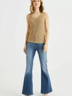 WE FASHION T-shirts Et Tops Tops En Tricot Femme Beige -WE FASHION Magasin En Ligne c6b8cb5f1081db00f5a8b0312ea582b8