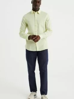WE FASHION Chemises Décontractées Coupe Slim Chemise Homme Vert Clair -WE FASHION Magasin En Ligne c73ba3666fa9eb54d666cb5369adec61