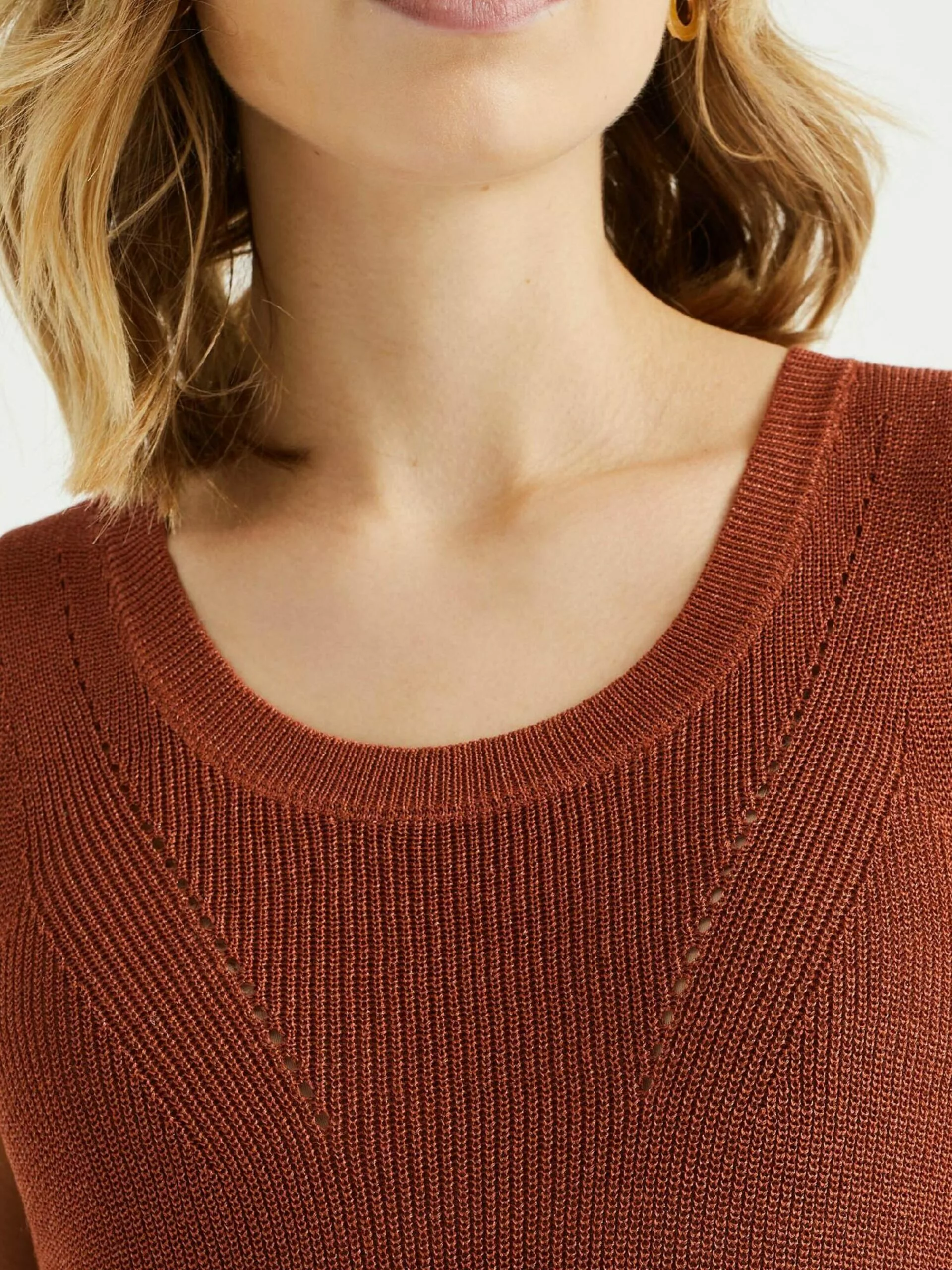 WE FASHION T-shirts Et Tops Tops En Tricot Femme Rouille 5 WE FASHION T-shirts Et Tops Tops En Tricot Femme Rouille – Image 5