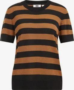 WE FASHION T-shirts T-shirt Femme Caramel / Noir