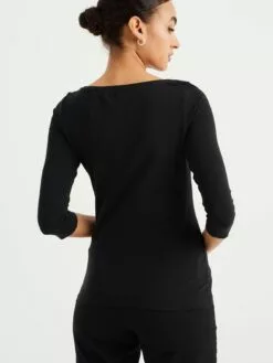 WE FASHION T-shirts à Manches 3/4 T-shirt Femme Noir -WE FASHION Magasin En Ligne ce159607528f6c8c6a64862cd6a07beb