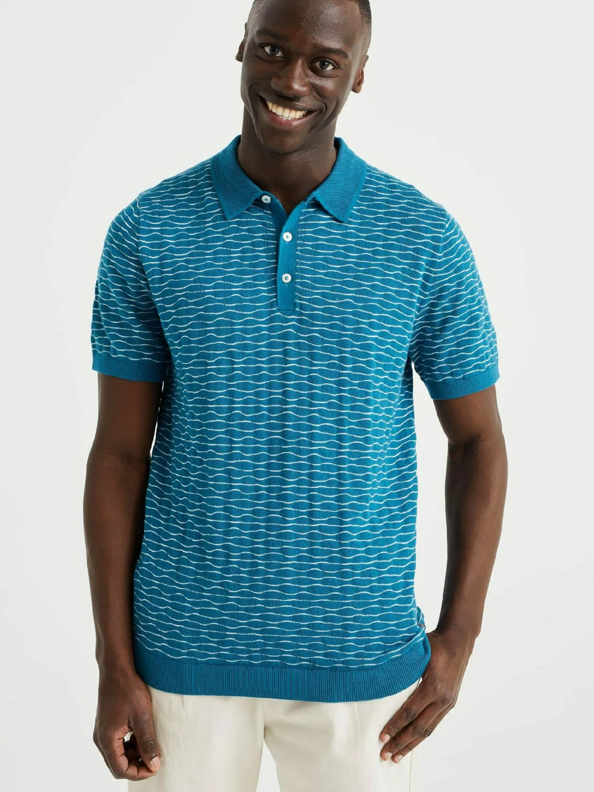 WE FASHION Pulls à Col En V Pull-over Homme Bleu 2 WE FASHION Pulls à Col En V Pull-over Homme Bleu – Image 2