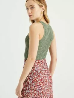 WE FASHION T-shirts Et Tops Tops En Tricot Femme Kaki -WE FASHION Magasin En Ligne d1b44a9e93ed7049bd7a7253761b659b