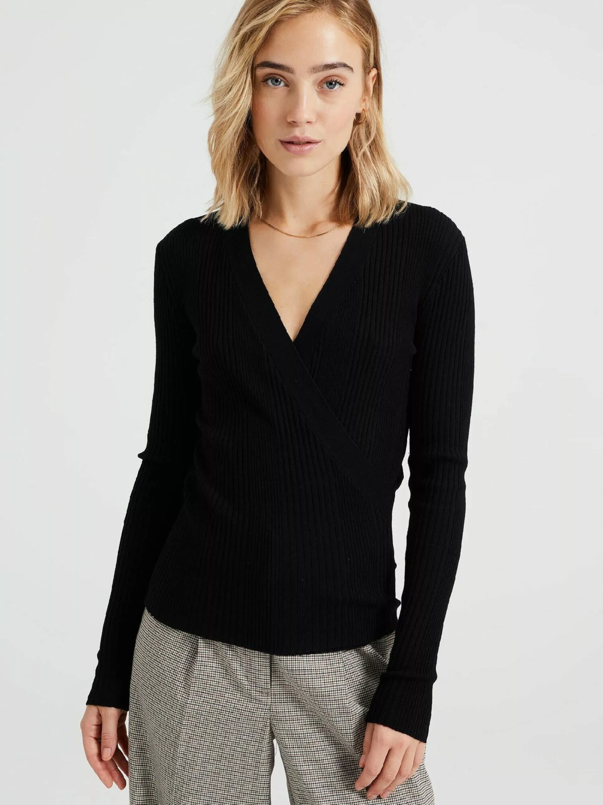 WE FASHION Pulls Maille Fine Pull-over Femme Noir 2 WE FASHION Pulls Maille Fine Pull-over Femme Noir – Image 2