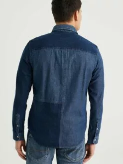 WE FASHION Chemises En Jean Coupe Regular Chemise Homme Bleu Foncé -WE FASHION Magasin En Ligne d3d90647e3a5c539345e3459472d11c6