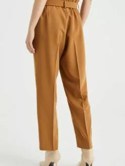 WE FASHION Pantalons Effilé Pantalon à Plis Femme Caramel -WE FASHION Magasin En Ligne d46303fd1f2cddb21e4c18a2b419121c