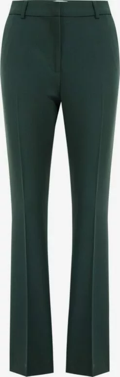 WE FASHION Pantalons Coupe Slim Pantalon à Plis Femme Vert Foncé