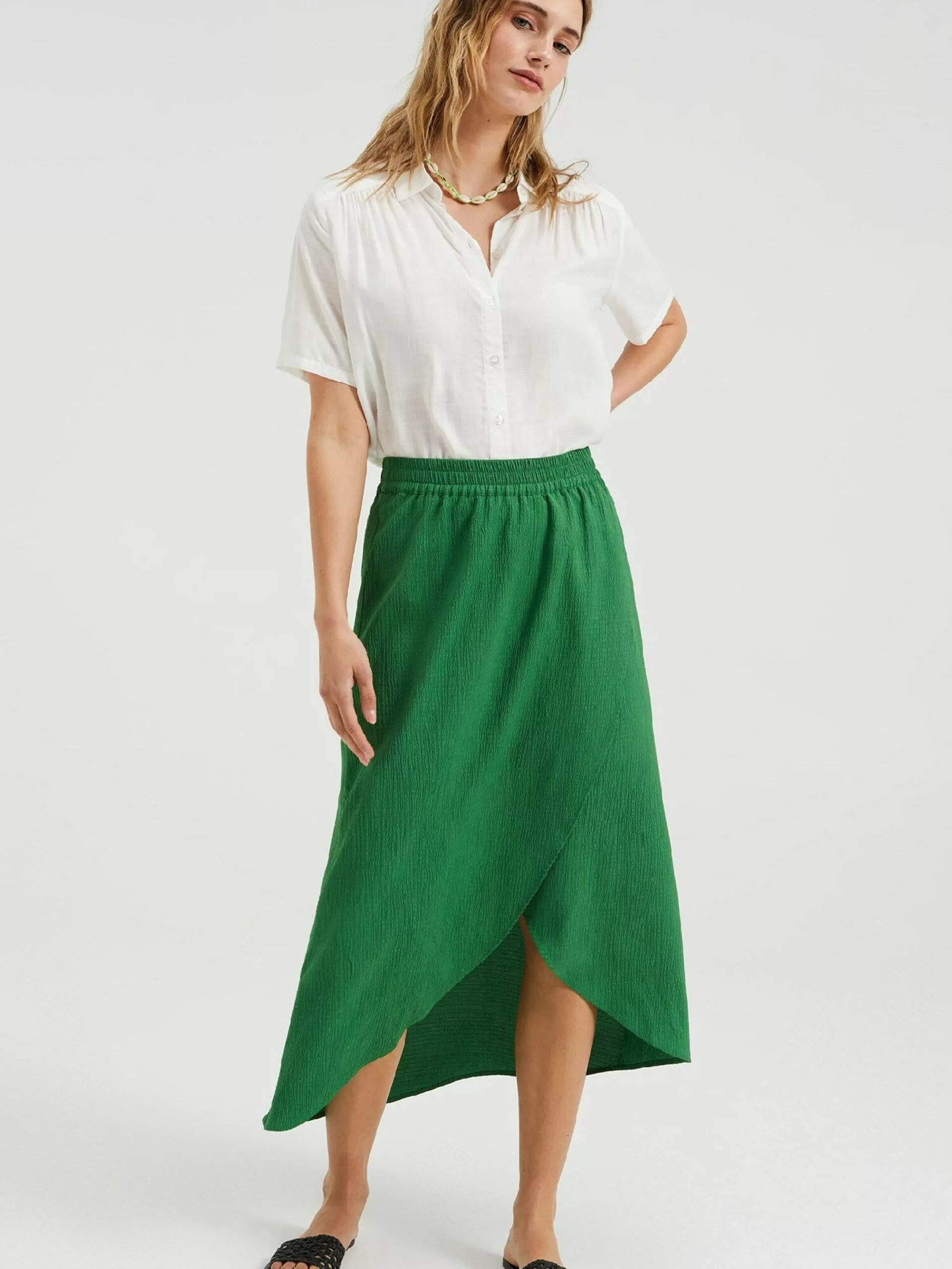 WE FASHION Jupes Midi Jupe Femme émeraude 4 WE FASHION Jupes Midi Jupe Femme émeraude – Image 4